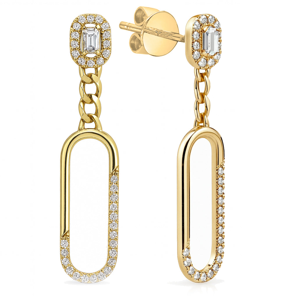 14K Yellow Gold Diamond Earrings, 0.44ct
