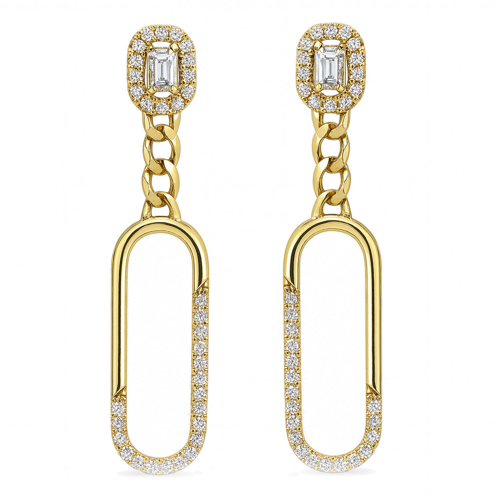 14K Yellow Gold Diamond Earrings, 0.44ct