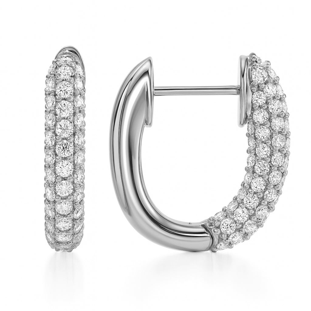 14K White Gold Diamond Earrings, 0.75ct
