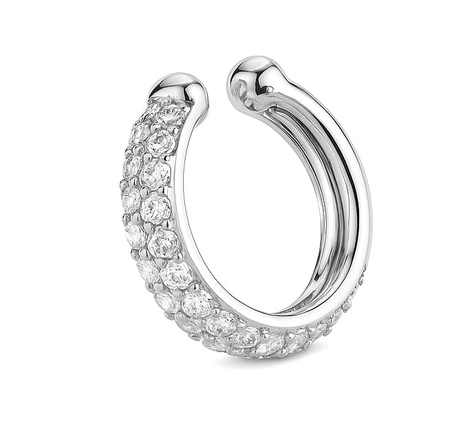 14K White Gold Diamond Cuff Earrings (One Piece), 0.23ct