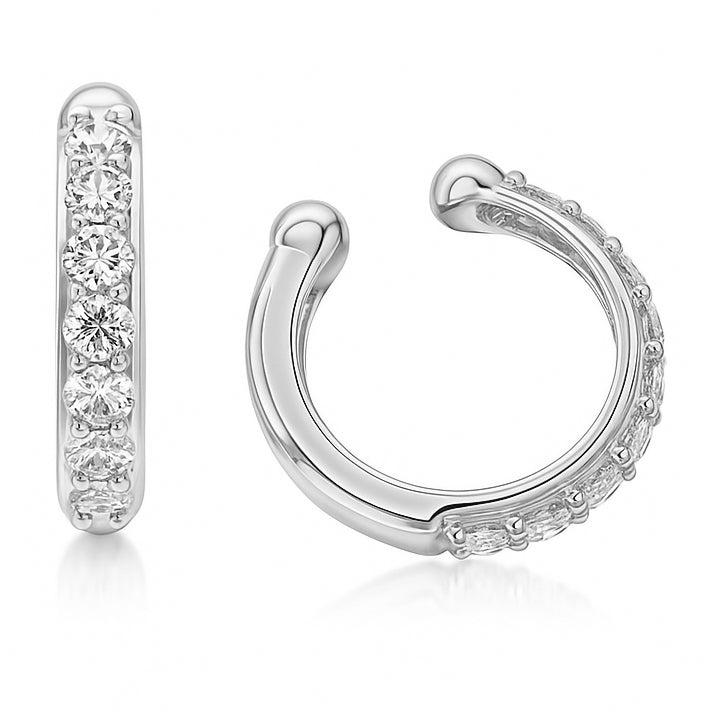 14K White Gold Diamond Cuff Earrings (One Piece), 0.27ct