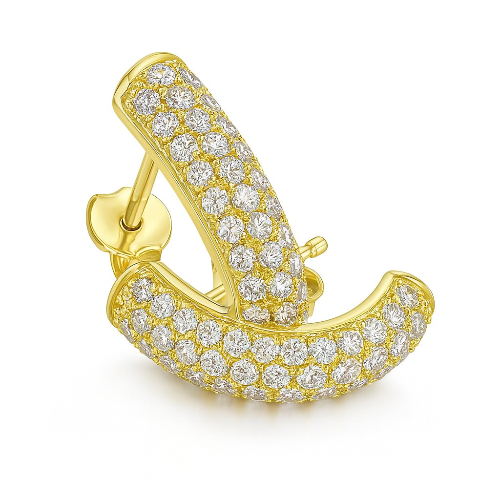 14K Yellow Gold Diamond Earrings, 0.64ct