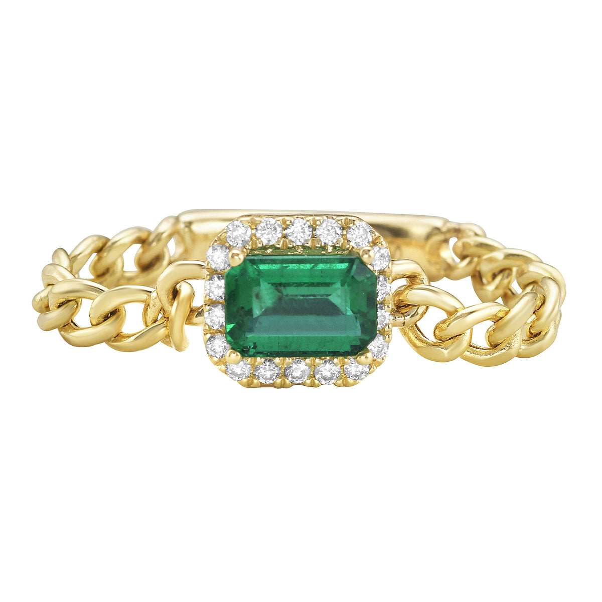 14K Yellow Gold Emerald Ring, 0.41ct