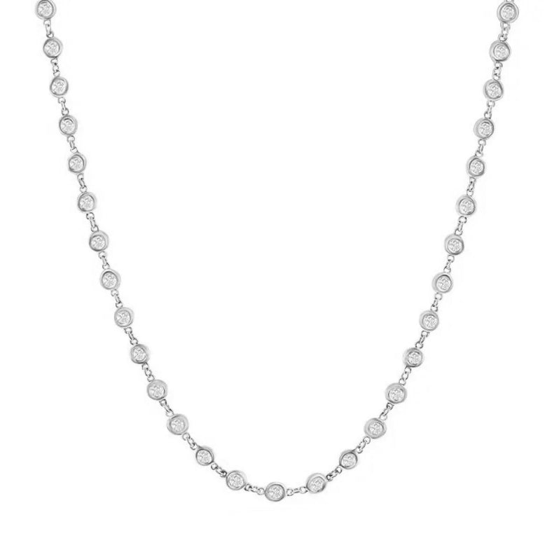 14K White Gold Diamond Necklace, 2.3ct