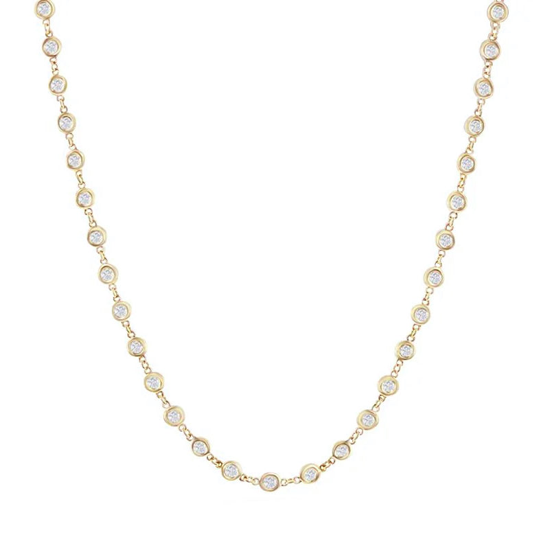 14K Yellow Gold Diamond Necklace, 2.3ct