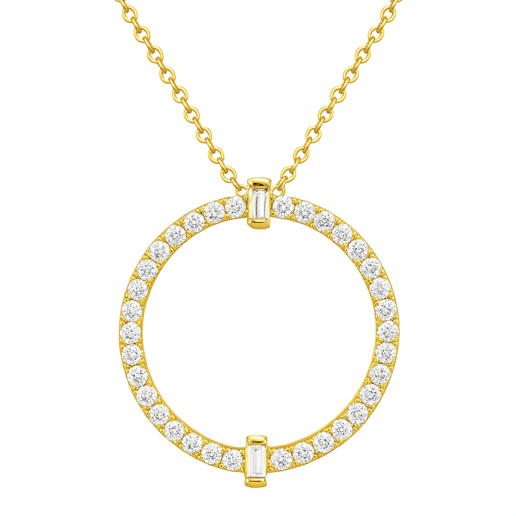 14K Yellow Gold Diamond Necklace, 0.4ct