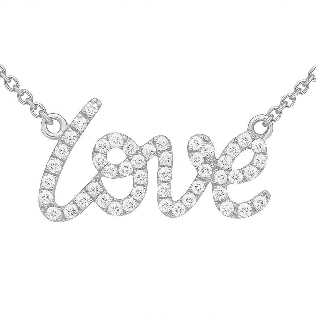 14K White Gold Diamond Pendant, 0.35ct