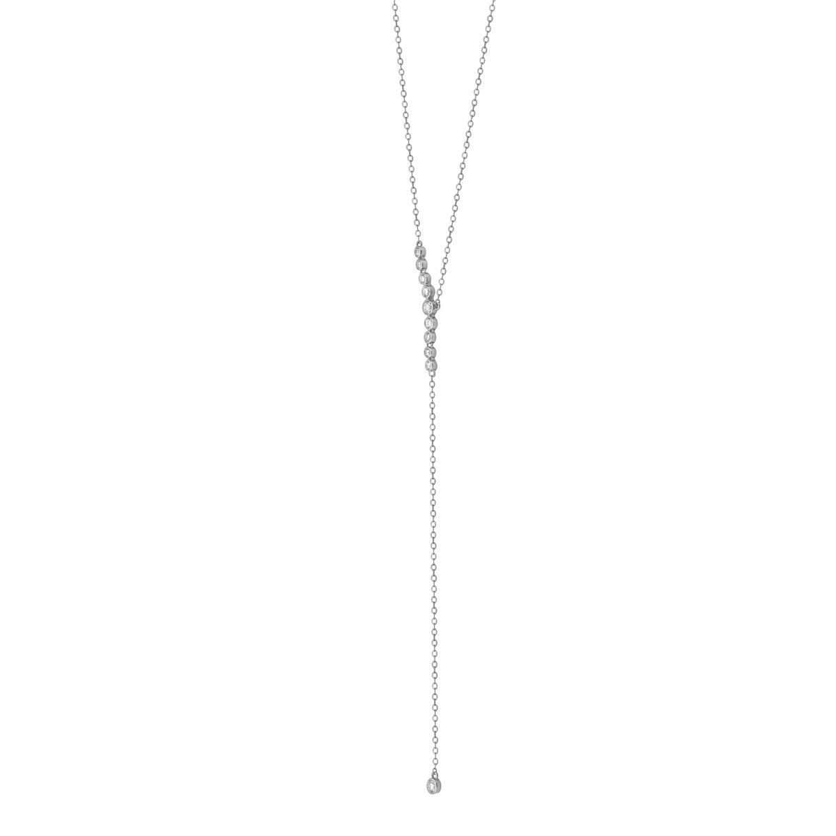 14K White Gold Diamond Necklace, 0.19ct