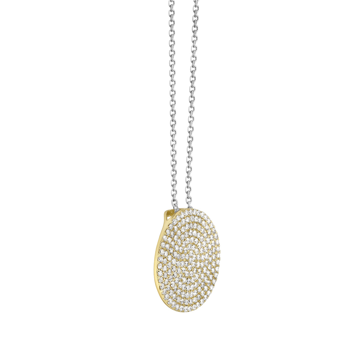 1CT Yellow Gold Diamond Circle Pendant