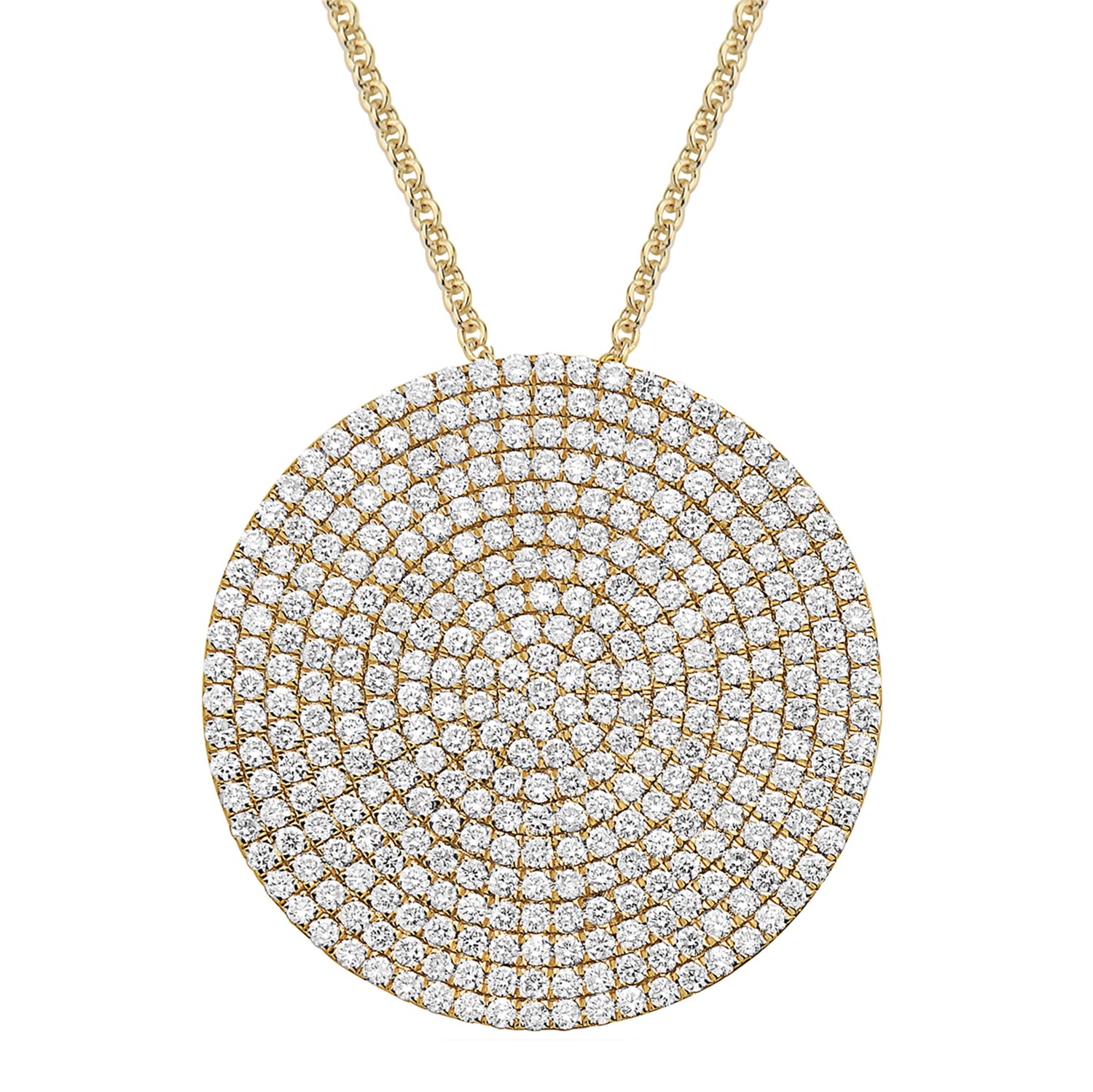 2CT Yellow Gold Diamond Circle Pendant