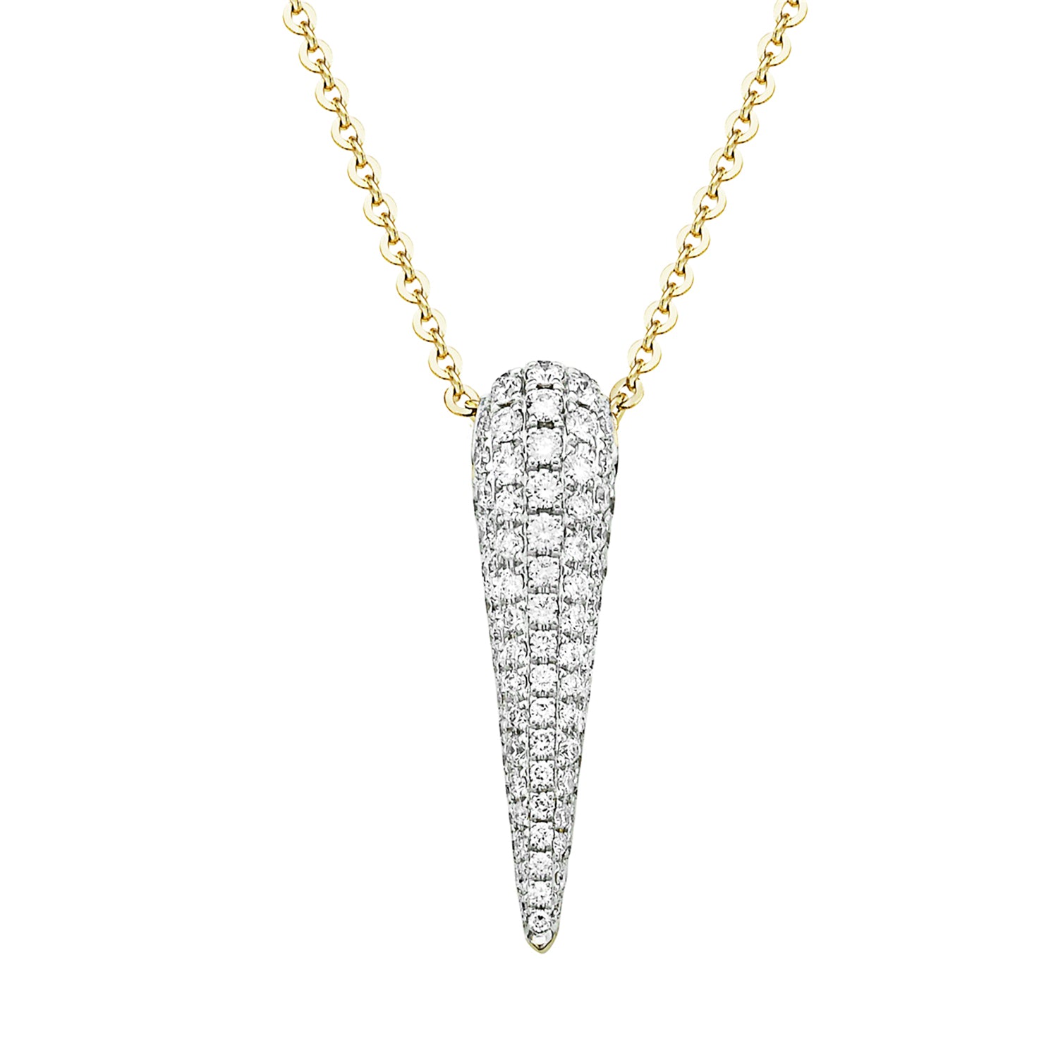 14K Yellow Gold Diamond Drop Pendant