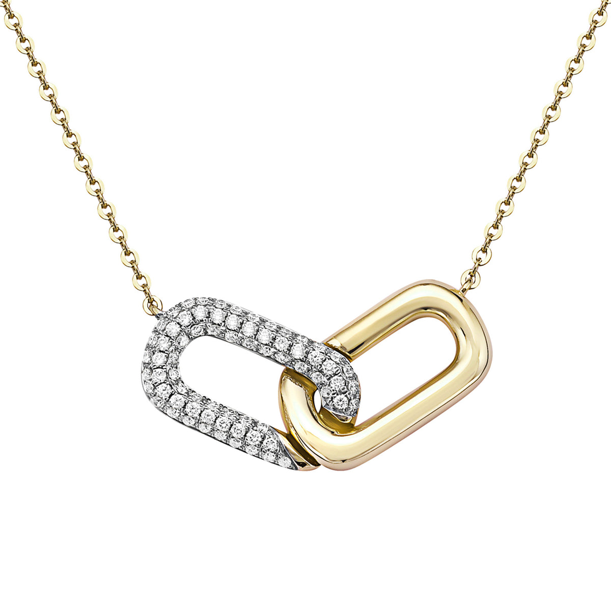 14K Yellow Gold Diamond Hugs Pendant, 0.26ct