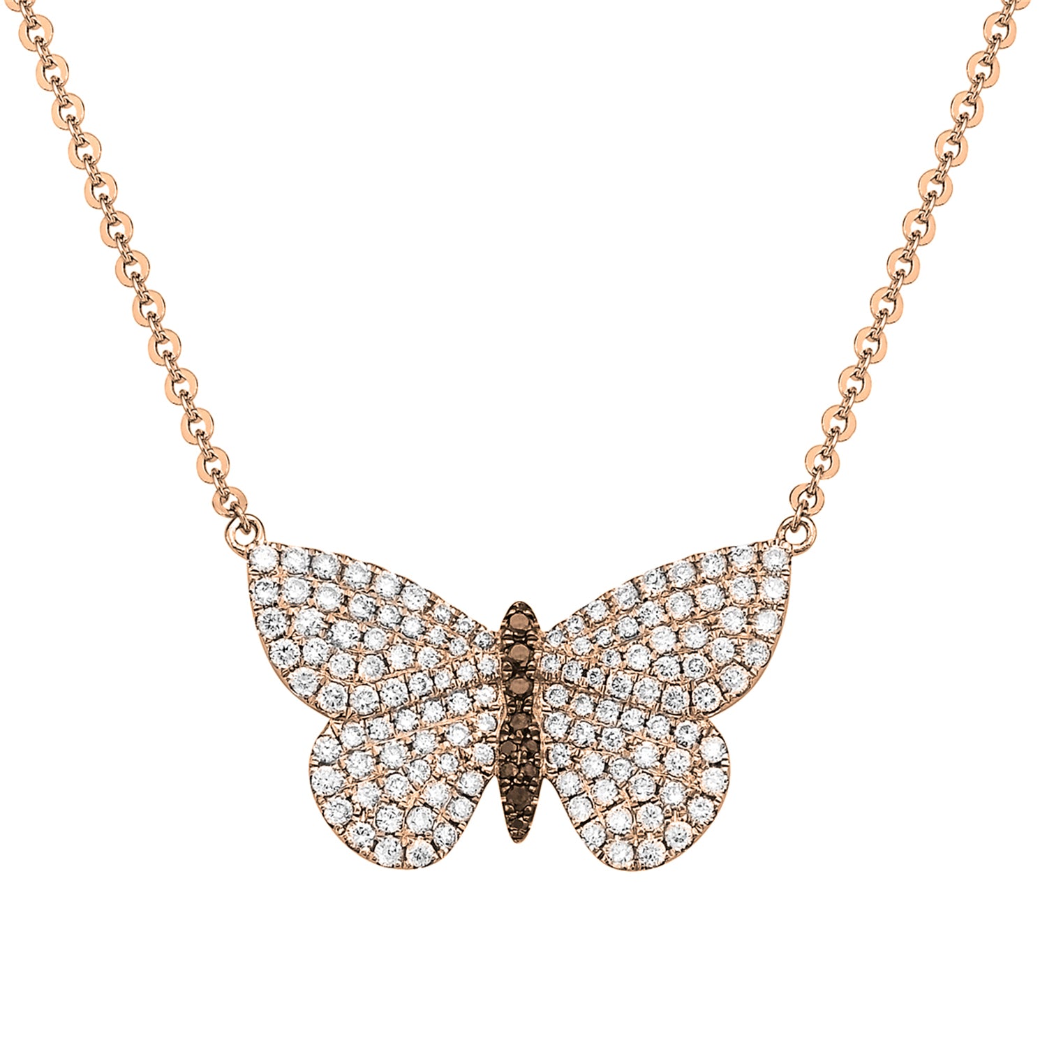 14K Rose Gold Diamond Necklace