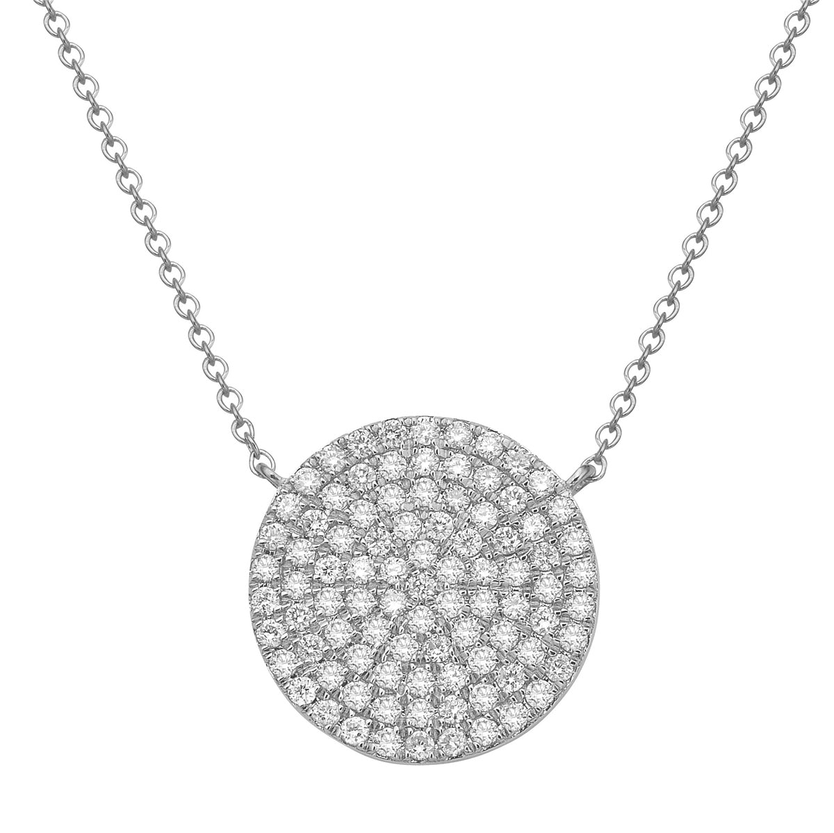 14K White Gold Diamond Circle Pendant