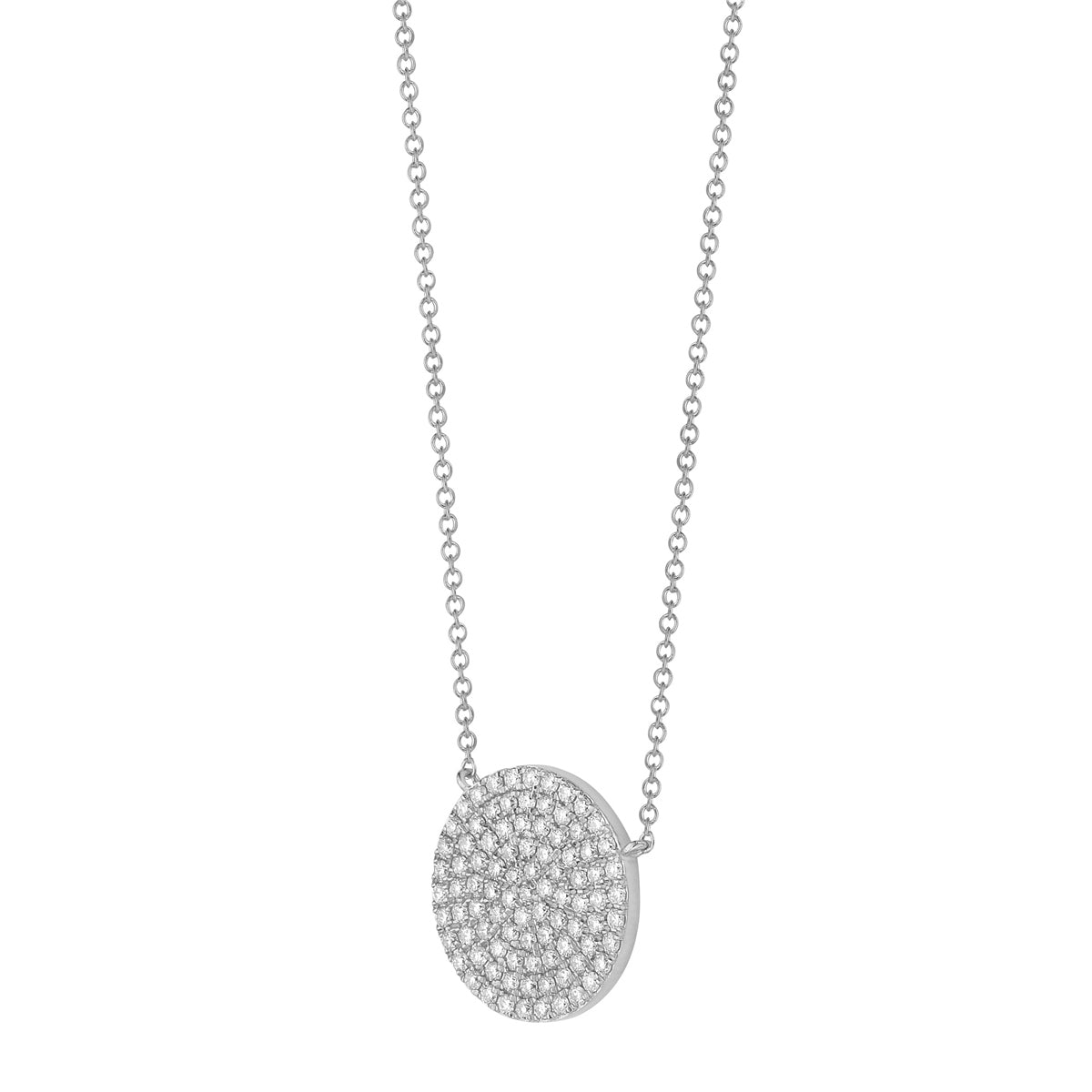 14K White Gold Diamond Circle Pendant