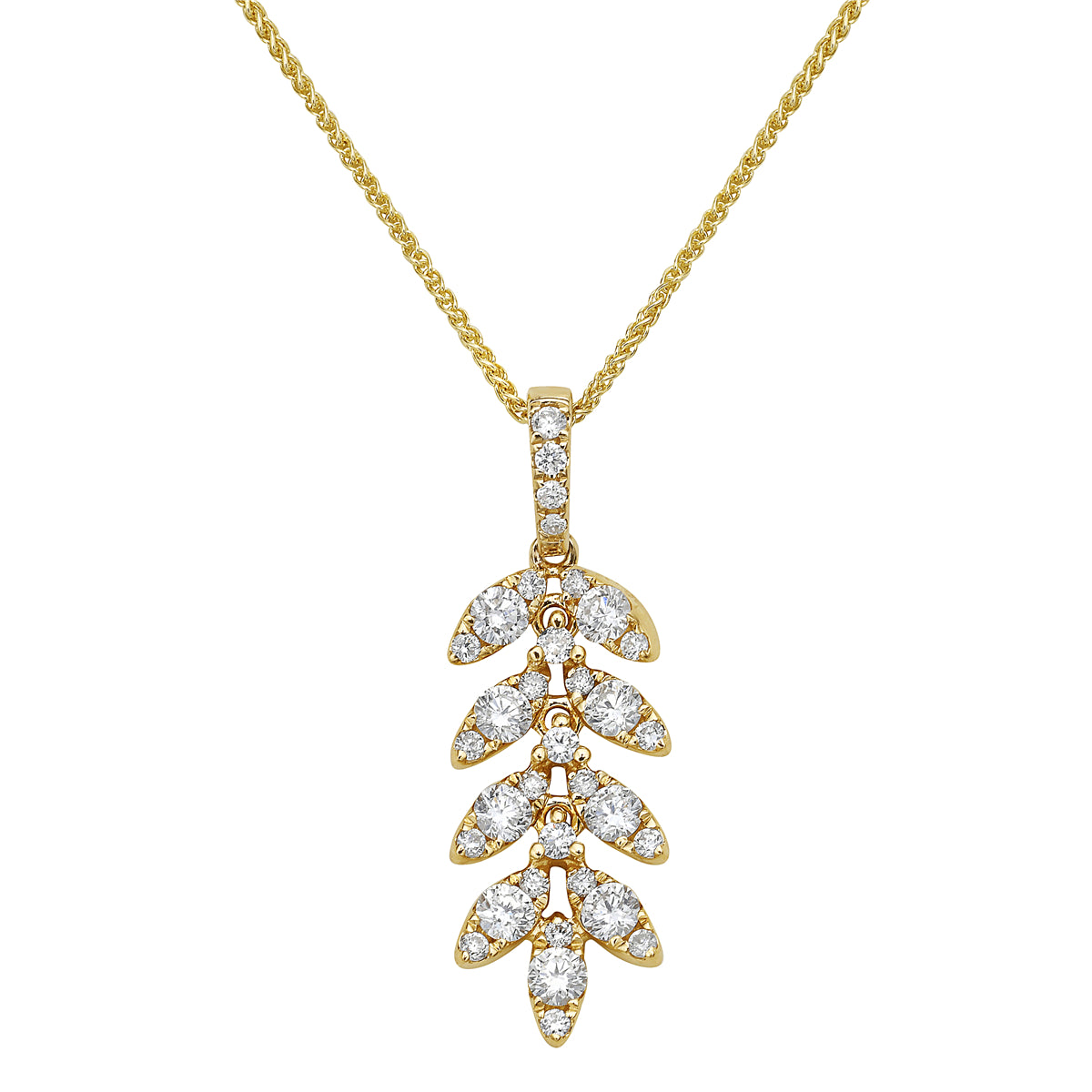 14K Yellow Gold Diamond Pendant, 0.62ct