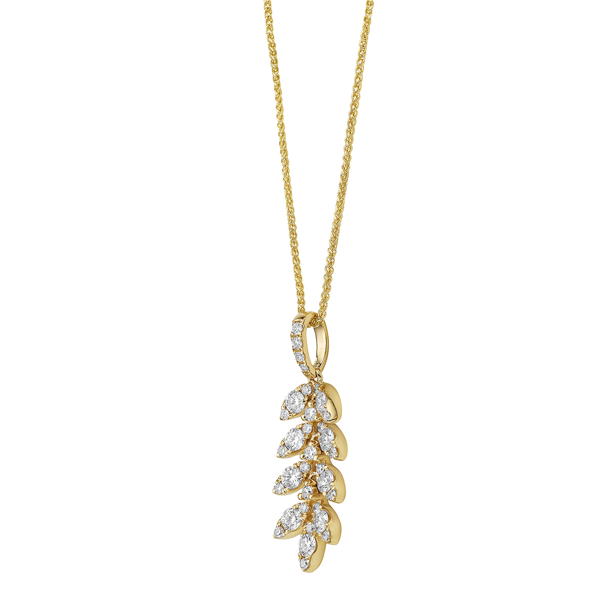 14K Yellow Gold Diamond Pendant, 0.62ct