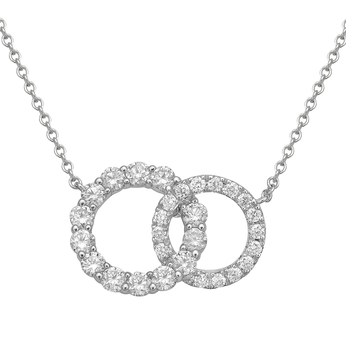 14K White Gold Diamond Pendant, 0.76ct