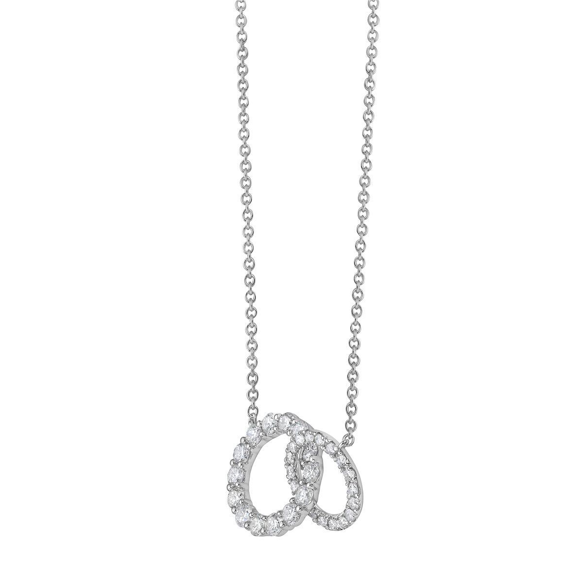 14K White Gold Diamond Pendant, 0.76ct