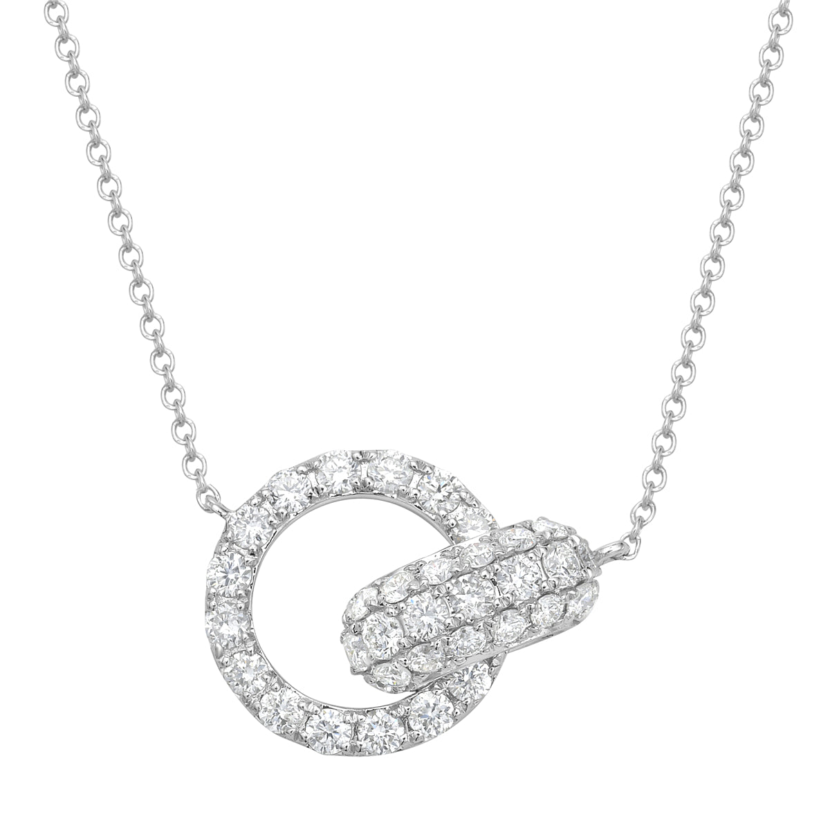14K White Gold Diamond Necklace, 0.71ct