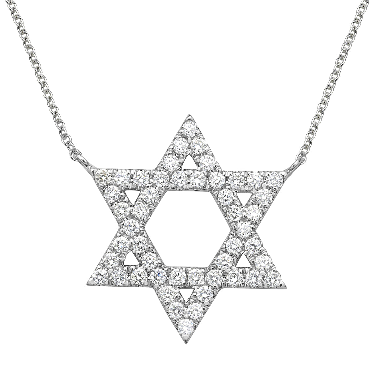 14K White Gold Diamond Pendant, 0.54ct