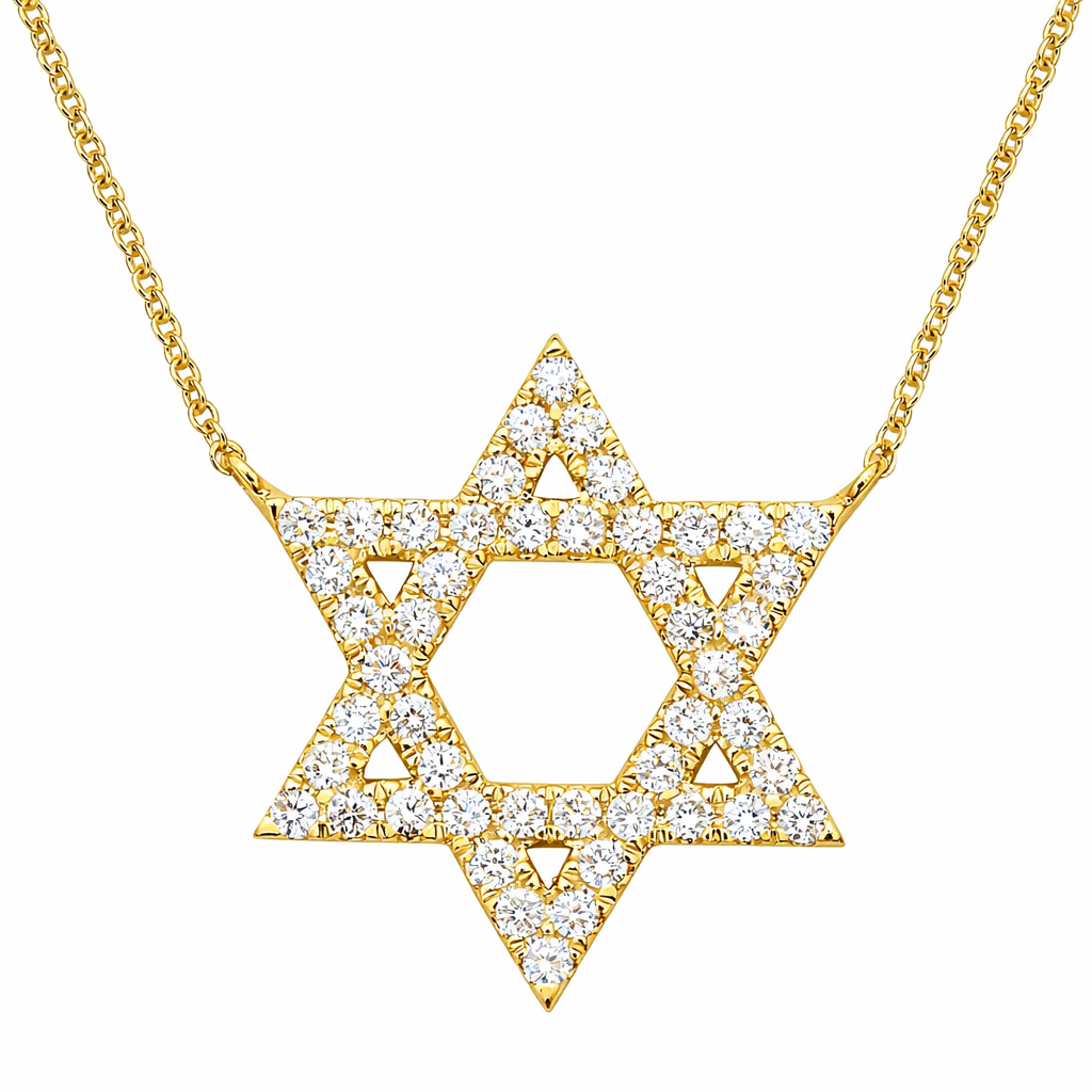 14K Yellow Gold Diamond Pendant, 0.54ct