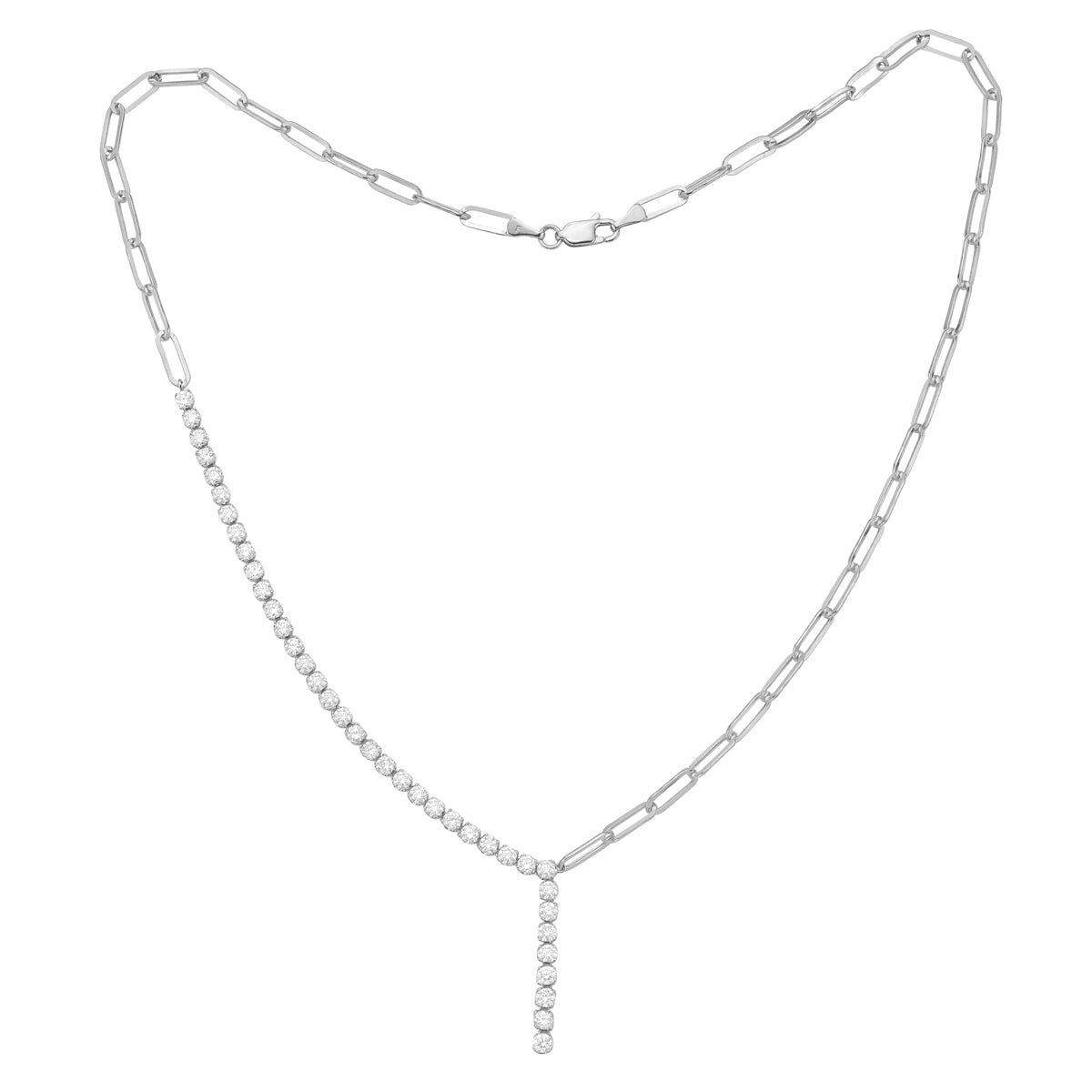 14K White Gold Diamond Pendant, 3ct