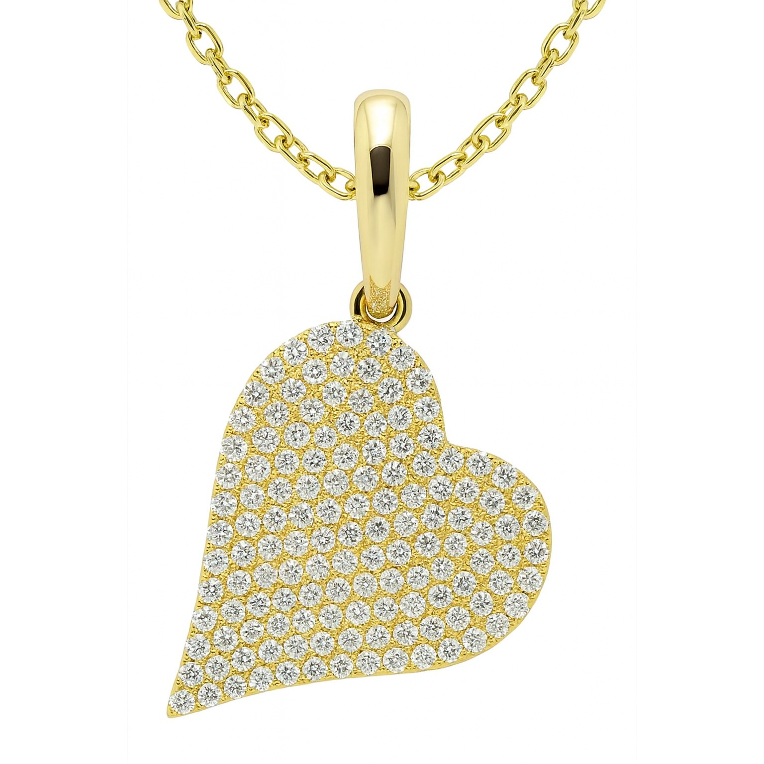 14K Yellow Gold Diamond Pendant, 0.43ct