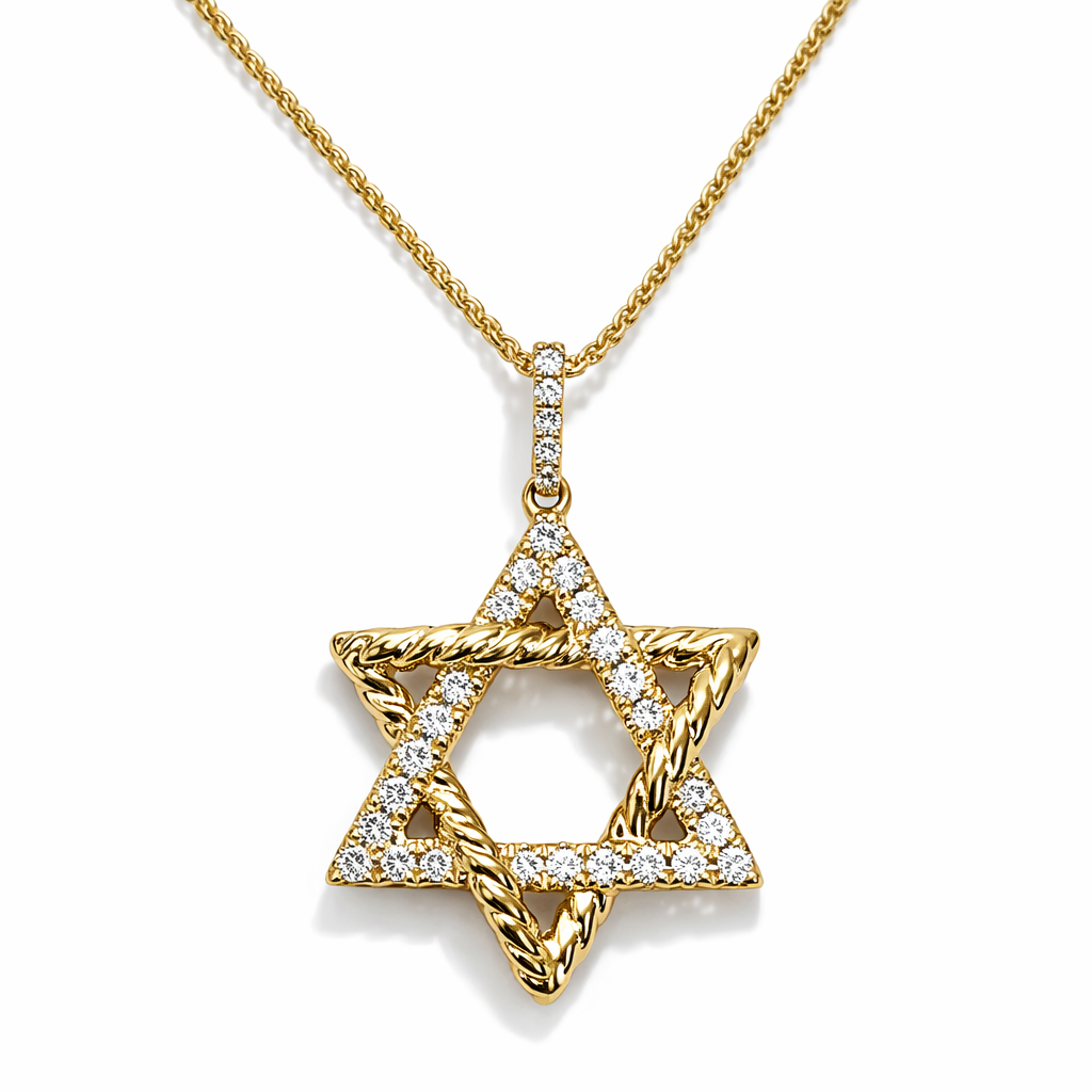 14K Yellow Gold Diamond Necklace, 0.25ct