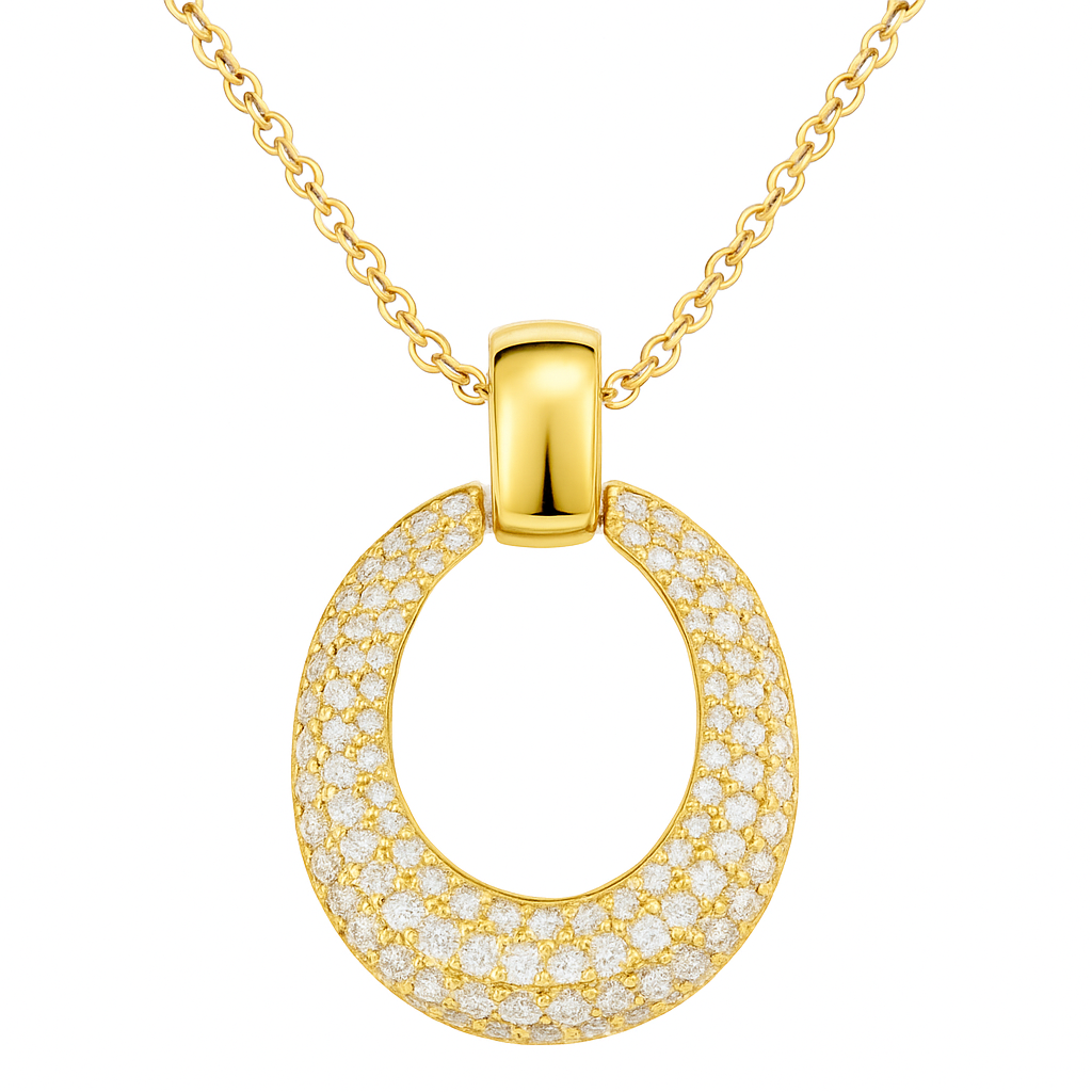 14K Yellow Gold Diamond Pendant, 0.45ct