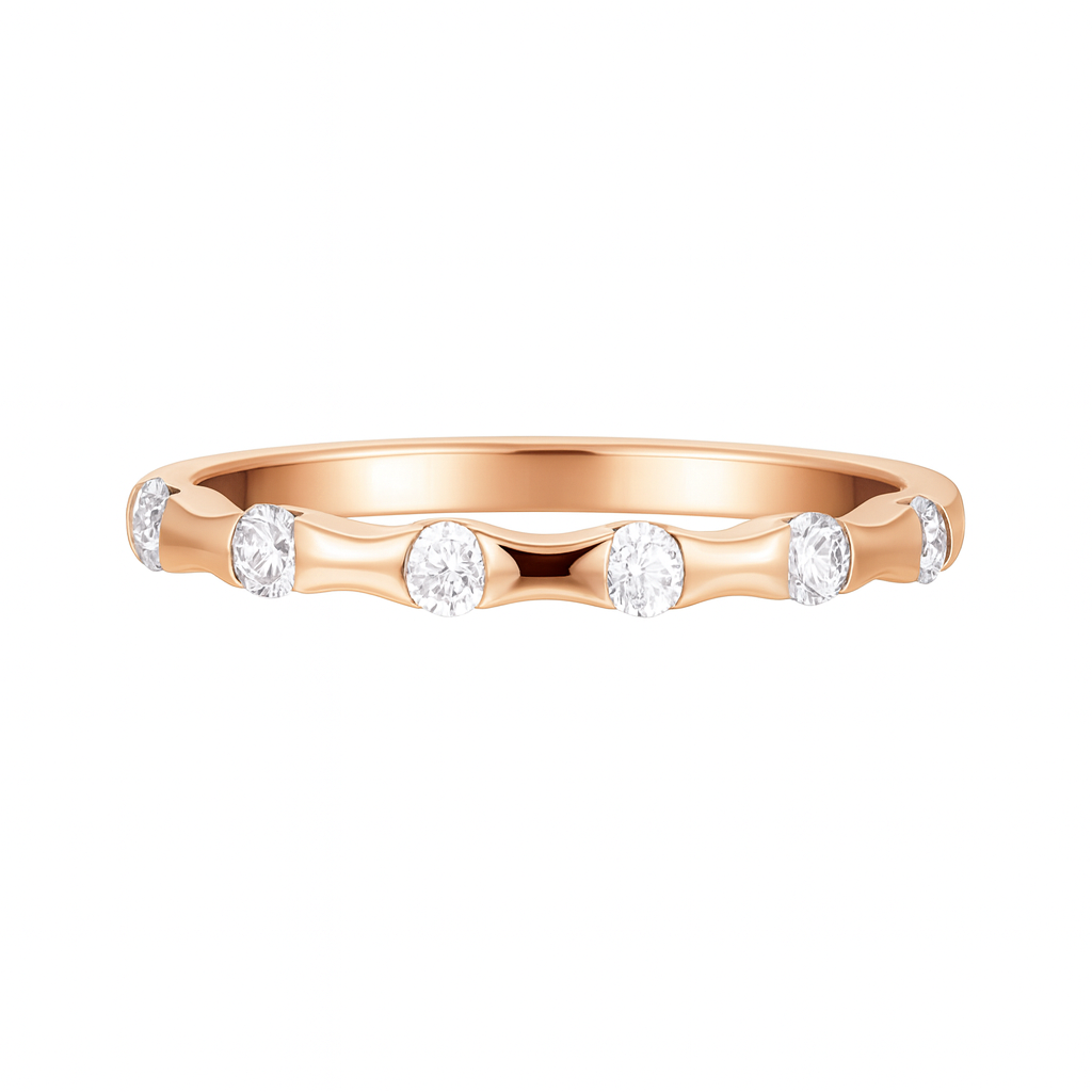 14K Rose Gold Speedbump Stacking Ring, 0.24ct