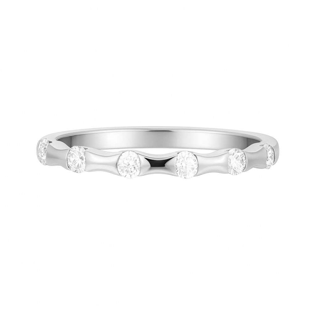 14K White Gold Speedbump Stacking Ring, 0.18ct