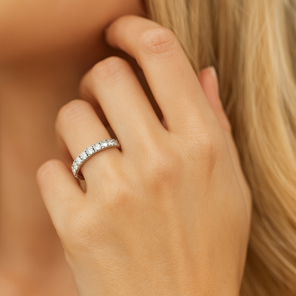 14K White Gold Diamond Ring, 0.96ct