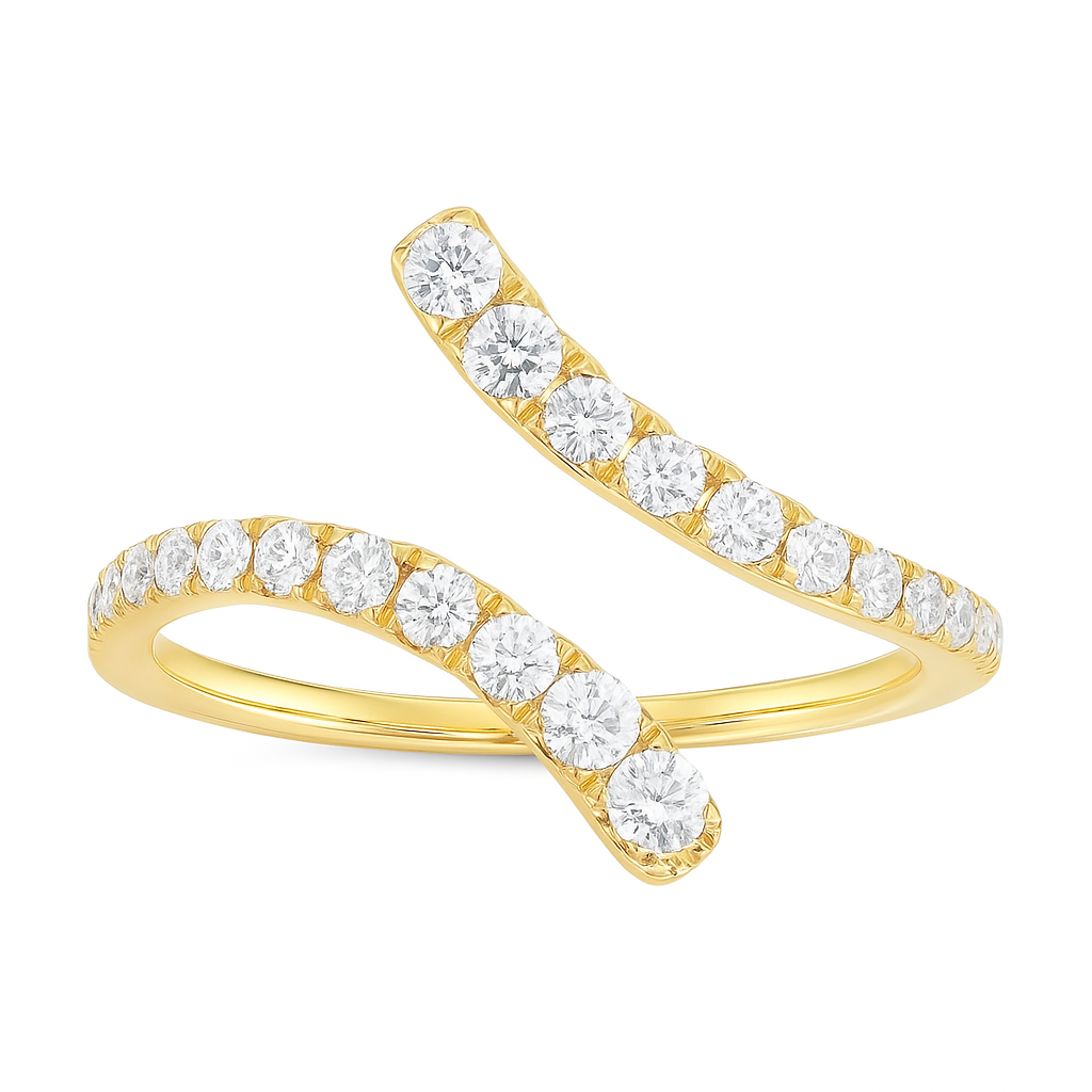 14K Yellow Gold Bypass Ring, 0.45ct