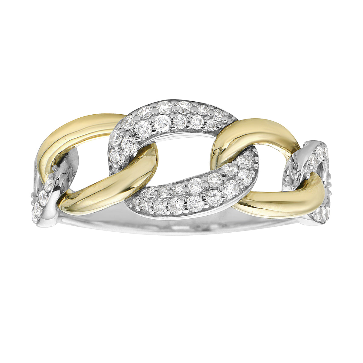 14K White Gold Diamond Link Ring