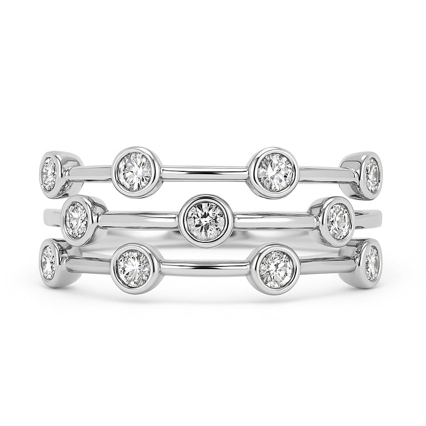 14K White Gold Diamond Ring, 0.42ct