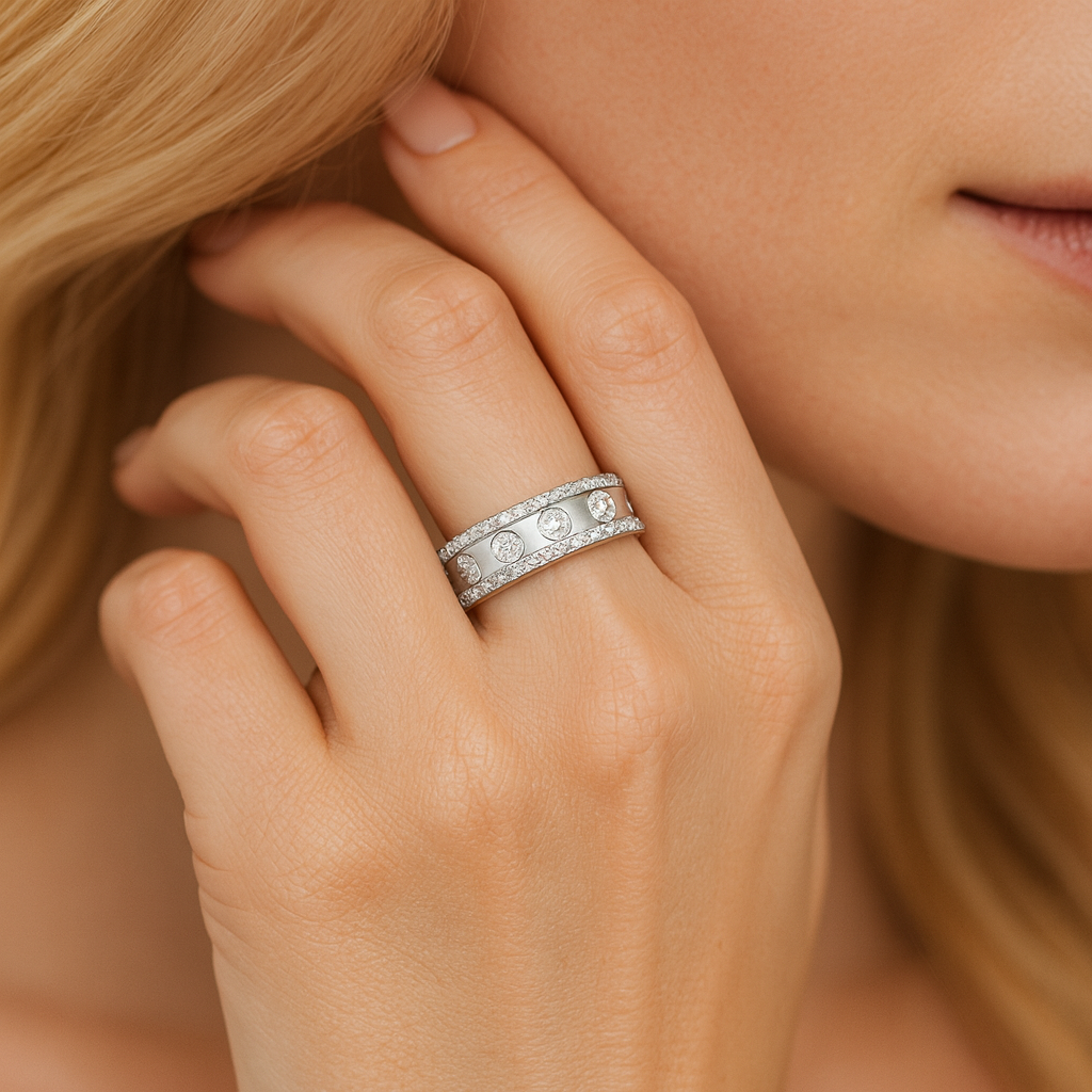 14K White Gold Diamond Ring, 0.65ct