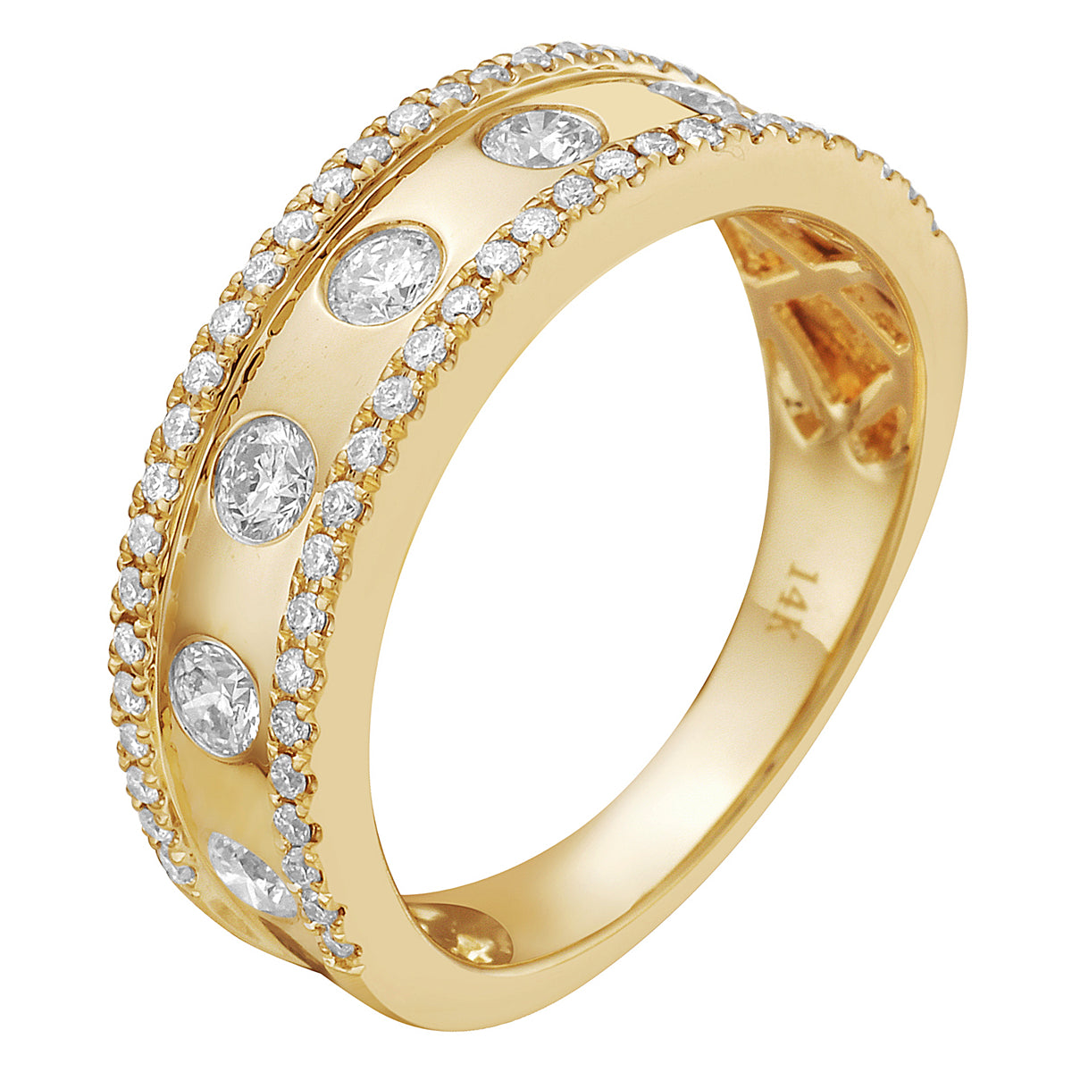 14K Yellow Gold Diamond Ring, 0.65ct