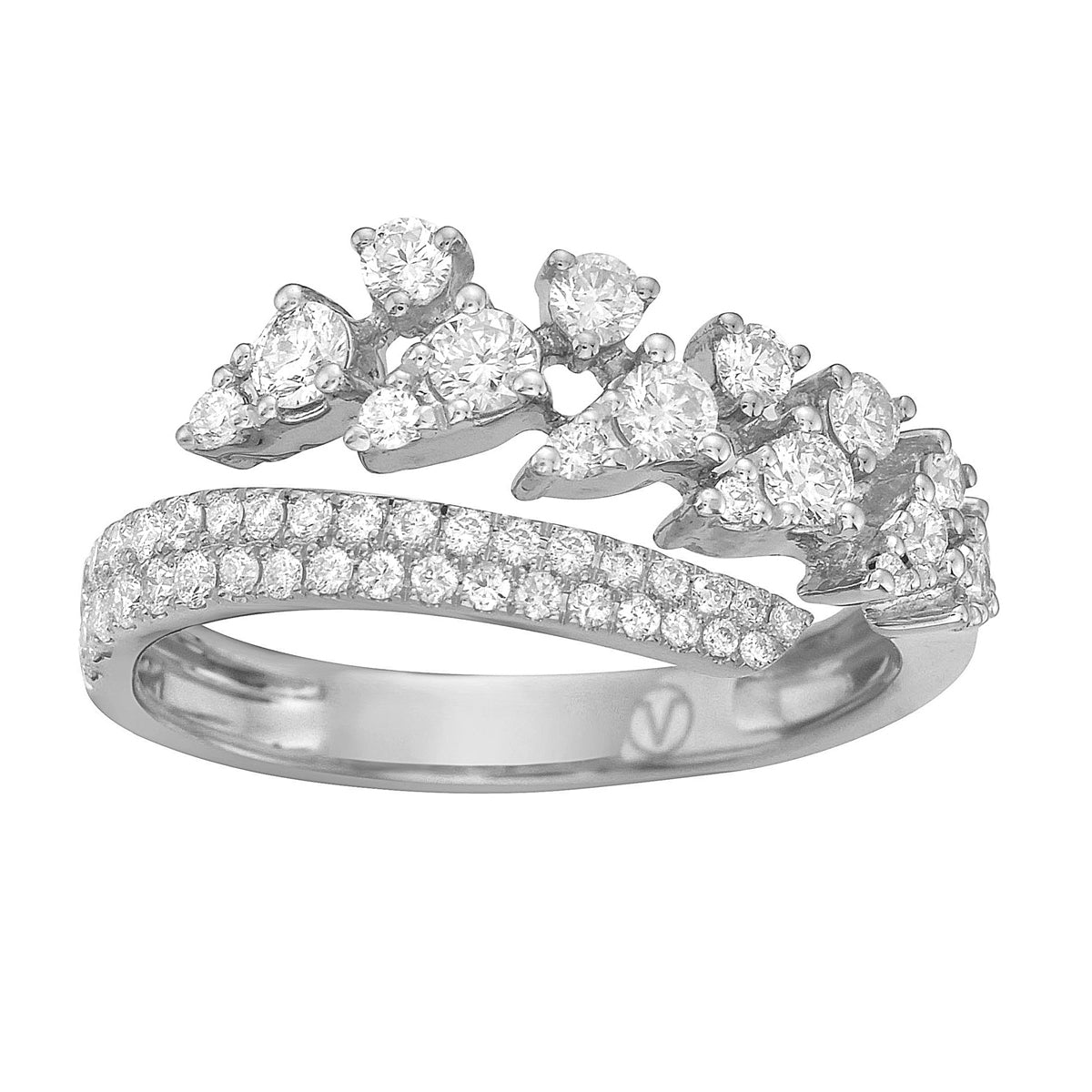 14K White Gold Diamond Ring, 0.65ct