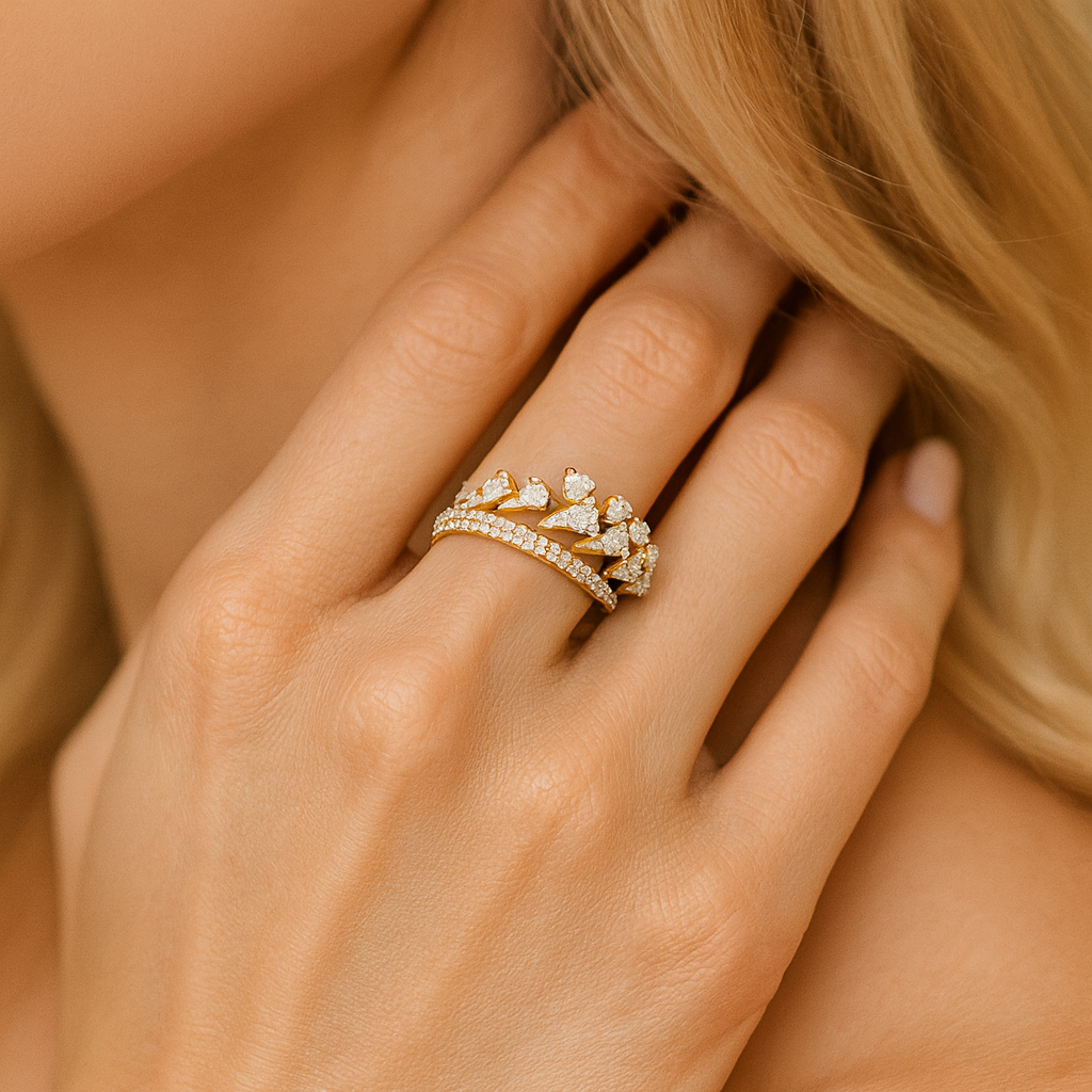 14K Yellow Gold Diamond Ring, 0.64ct