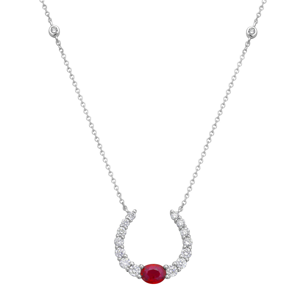 14K White Gold Ruby Pendant, 0.35ct