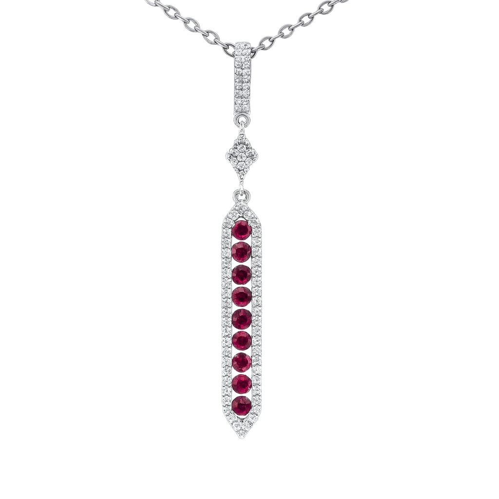 14K White Gold Ruby Pendant, 0.43ct