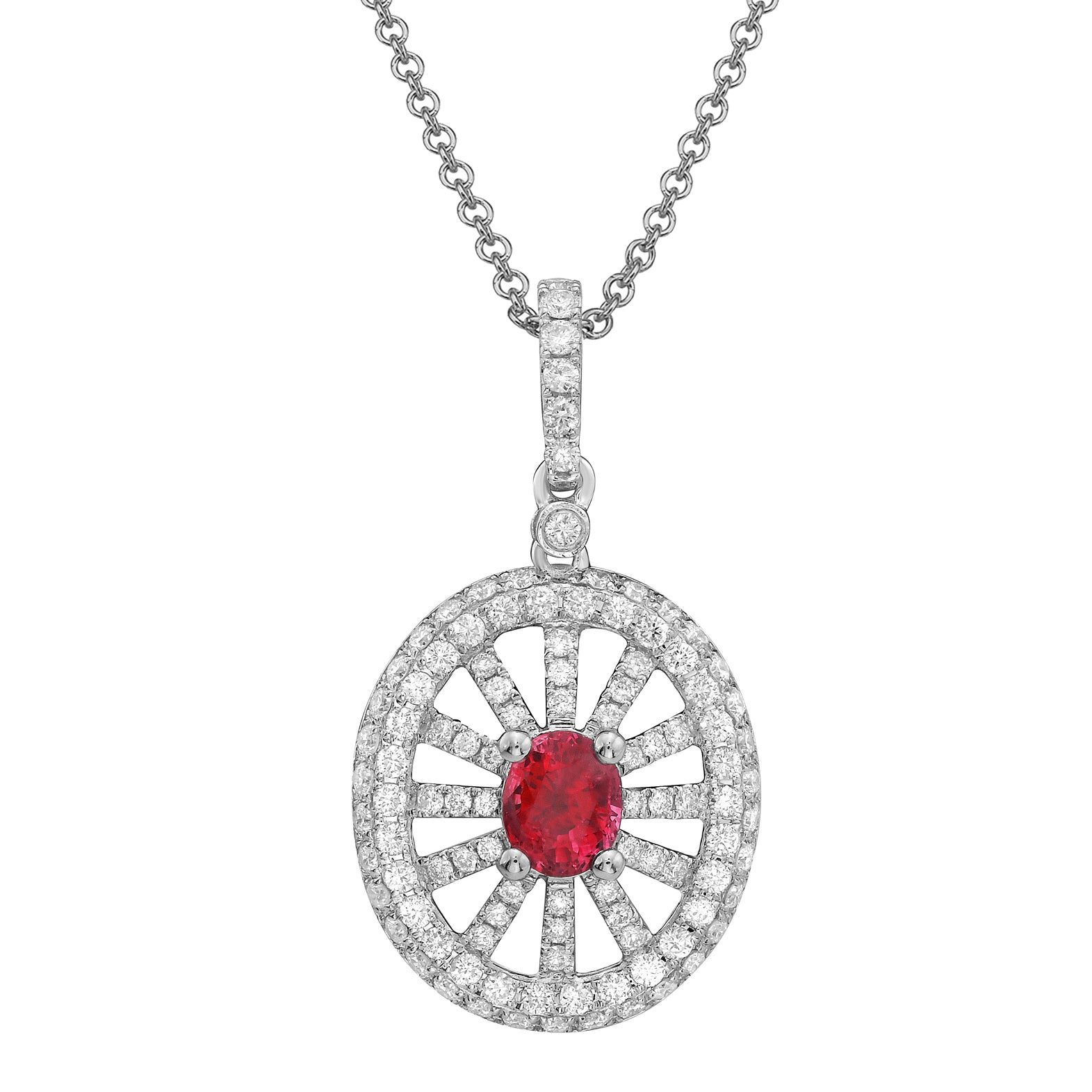 14K White Gold Ruby Pendant, 0.38ct