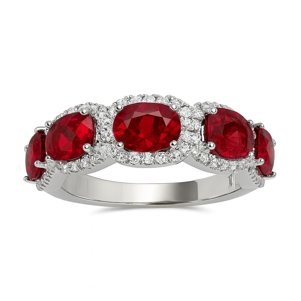 14K White Gold Ruby Ring, 1.8ct