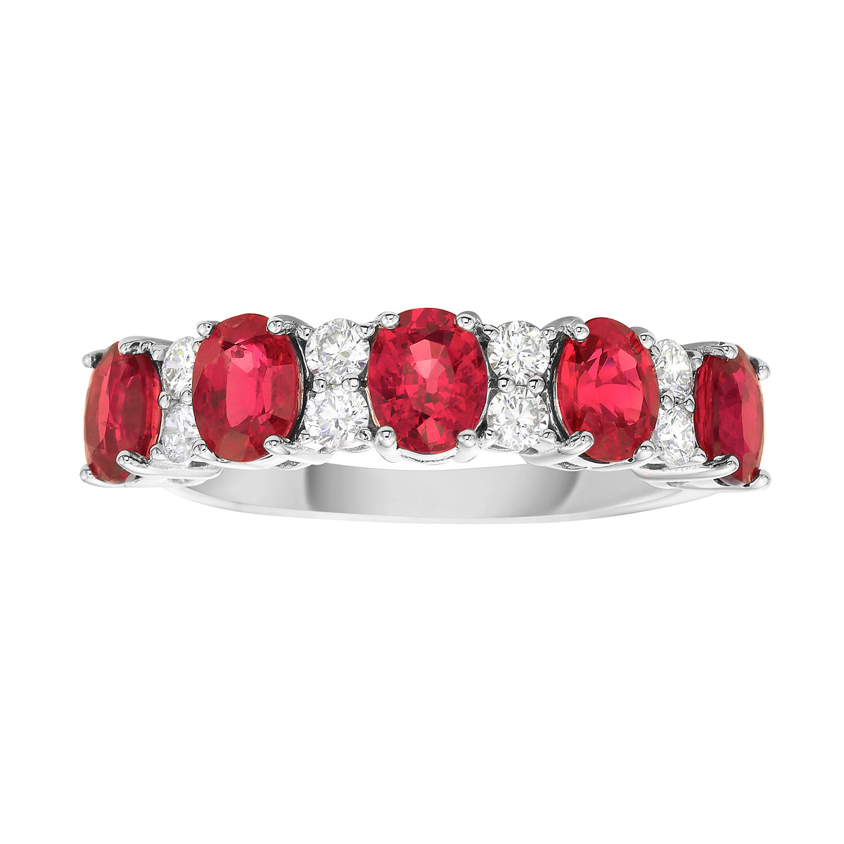 14K White Gold Ruby Diamond Ring, 1.89ct