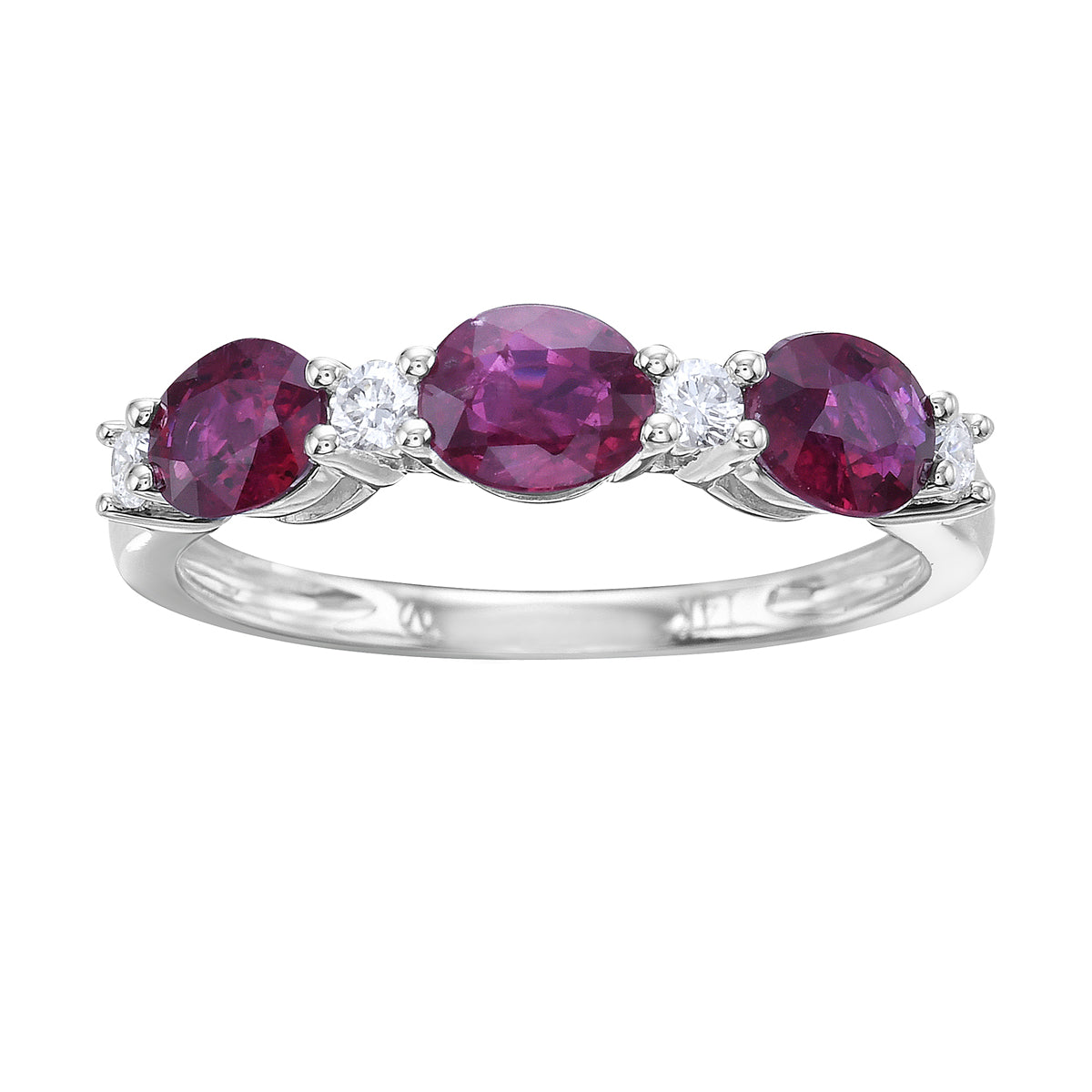 14K White Gold Ruby Ring, 1.2ct