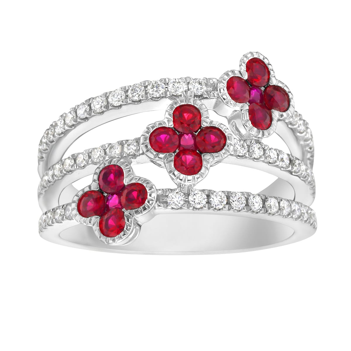 14K White Gold Ruby Ring, 0.69ct