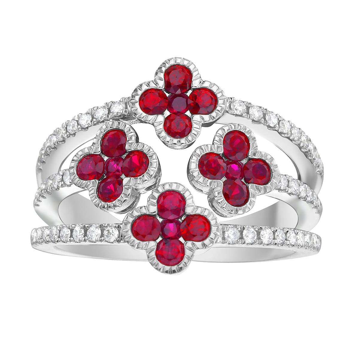 18K White Gold Ruby Ring, 0.90ct