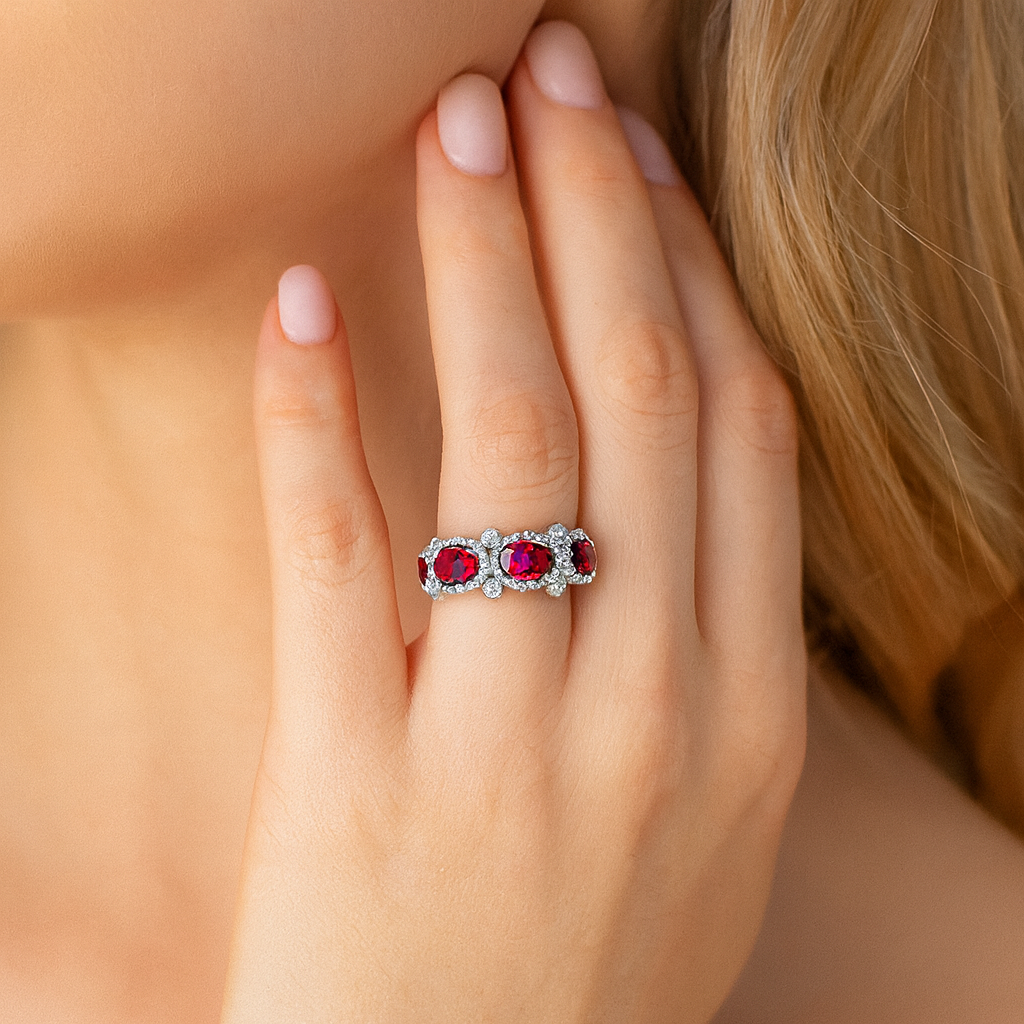 14K White Gold Ruby Ring, 1.93ct