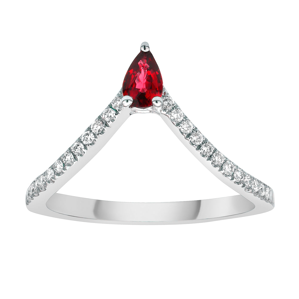 14K White Gold Ruby Ring, 0.33ct